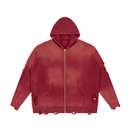 Marry Distressed Full Zip Sweater Hoodie