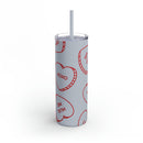 Hearts Skinny Matte Tumbler, 20oz