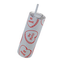 Hearts Skinny Matte Tumbler, 20oz