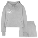 Fallen for You Set "Women’s Cropped Hoodie & Jogger Short Set" - heather gray
