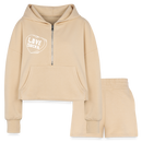 Fallen for You Set "Women’s Cropped Hoodie & Jogger Short Set" - nude