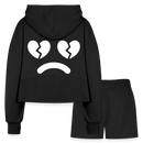 Fallen for You Set "Women’s Cropped Hoodie & Jogger Short Set" - black