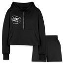 Fallen for You Set "Women’s Cropped Hoodie & Jogger Short Set" - black