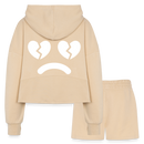 Fallen for You Set "Women’s Cropped Hoodie & Jogger Short Set" - nude