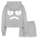 Fallen for You Set "Women’s Cropped Hoodie & Jogger Short Set" - heather gray