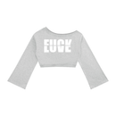 FLOVE women's off-shoulder cropped sweatshirt in flower gray