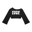 FLOVE women's off-shoulder cropped sweatshirt in black