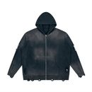 Marry Distressed Full Zip Sweater Hoodie