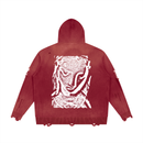 Marry Distressed Full Zip Sweater Hoodie