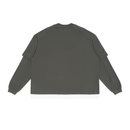 POWER paneled color block long sleeve tee, detail view