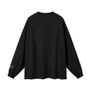 IMUSKOP Queens NY Cuff Label Long Sleeve, black, plain back with the cuff label visible at the sleeve end
