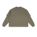 POWER paneled color block long sleeve tee, detail view