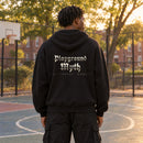 Playground Myth Full Chrome Gothic Hoodie — model shot