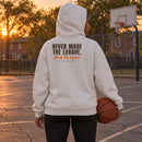 Playground Myth Never Made The League Hoodie — model shot