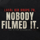 Playground Myth Nobody Filmed It Tee — print close-up