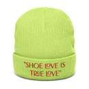SHOE LOVE Ribbed knit beanie
