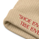 SHOE LOVE Ribbed knit beanie