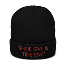 SHOE LOVE Ribbed knit beanie