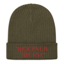 SHOE LOVE Ribbed knit beanie