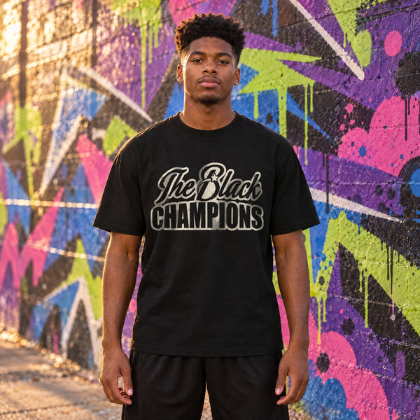The Black Champions TBC tee – worn on model