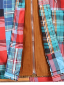 Checkered  Printed Hoodie Fake Two-Piece Jacket Cotton Jacket