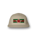5Star 5panel Hat (khaki red green)