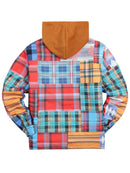 Checkered  Printed Hoodie Fake Two-Piece Jacket Cotton Jacket