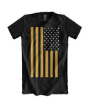 Classic Flag Black Tshirt (Gold White)