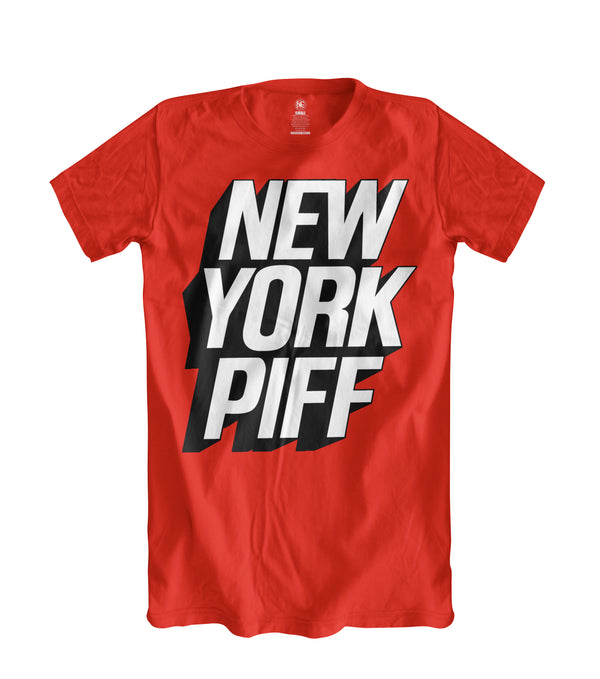 Red NY Piff graphic tee by Nick Every