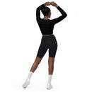 Rose  long-sleeve crop top