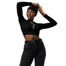 Rose  long-sleeve crop top