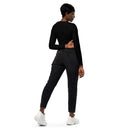 Rose  long-sleeve crop top