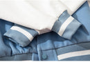 Daisy Flowers Patch Leather Baseball Jacket