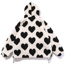 Cute Heart-shaped Print Lambswool Winter Jacket