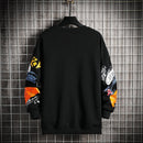 GlacialWhale Men Crewneck Sweatshirt Men 2021 Harajuku Oversized Japanese Streetwear HipHop Black Hoodie Men Sweatshirts Hoodies