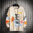 GlacialWhale Men Crewneck Sweatshirt Men 2021 Harajuku Oversized Japanese Streetwear HipHop Black Hoodie Men Sweatshirts Hoodies
