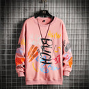 GlacialWhale Men Crewneck Sweatshirt Men 2021 Harajuku Oversized Japanese Streetwear HipHop Black Hoodie Men Sweatshirts Hoodies