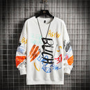 GlacialWhale Men Crewneck Sweatshirt Men 2021 Harajuku Oversized Japanese Streetwear HipHop Black Hoodie Men Sweatshirts Hoodies