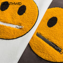 GONTHWID Zipper Pocket Smile Face Patchwork Hoodie