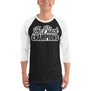 Black Champions 3/4 sleeve raglan shirt