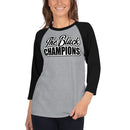 Black Champions 3/4 sleeve raglan shirt