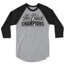 Black Champions 3/4 sleeve raglan shirt