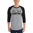 Black Champions 3/4 sleeve raglan shirt