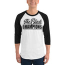 Black Champions 3/4 sleeve raglan shirt