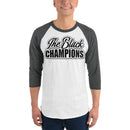 Black Champions 3/4 sleeve raglan shirt