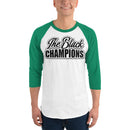 Black Champions 3/4 sleeve raglan shirt