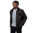 STAY WEIRD denim sherpa jacket