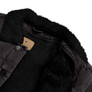 STAY WEIRD denim sherpa jacket