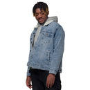 STAY WEIRD denim sherpa jacket